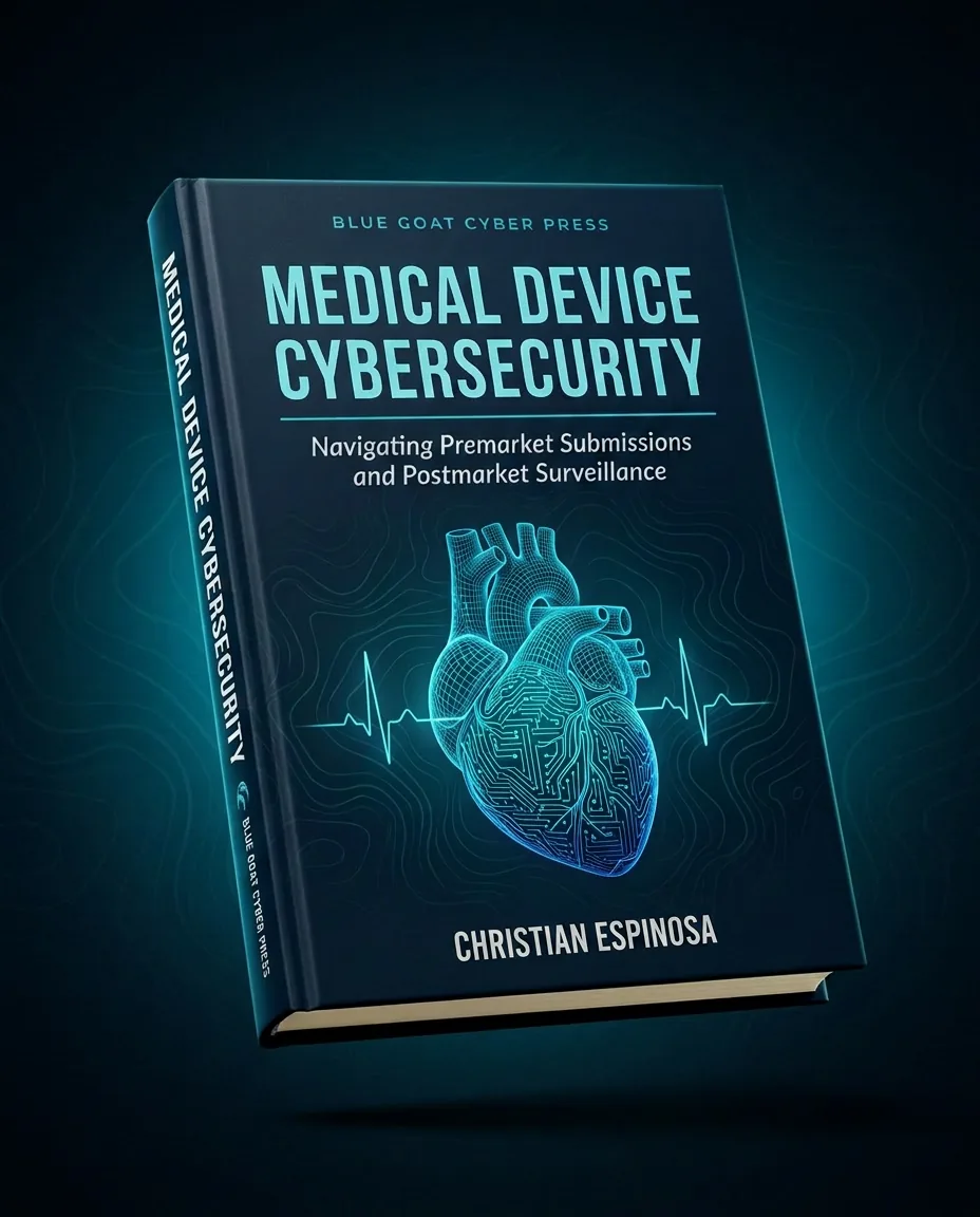 Medical Device Cybersecurity: The Book by Christian Espinosa, cover